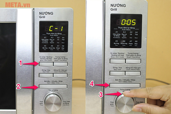 Chức năng nấu nướng kết hợp của lò vi sóng Chức năng nấu nướng kết hợp của lò vi sóng