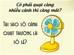 Có phải quạt càng nhiều cánh thì càng mát? Tại sao số cánh quạt thường là số lẻ?