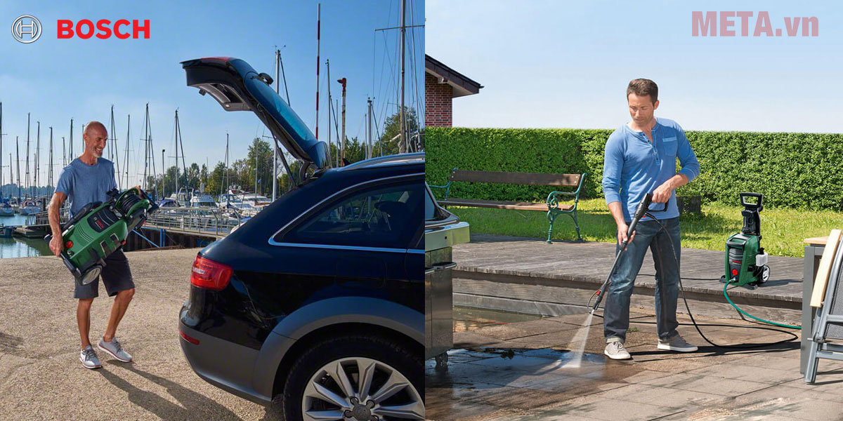 Máy rửa xe cao áp Bosch giúp tăng khả năng xịt rửa