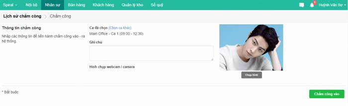 Chấm công online Chấm công online