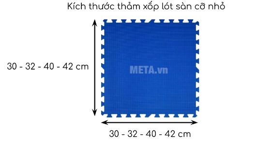 Kích thước thảm xốp lót sàn cỡ nhỏ.