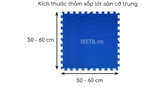 Kích thước thảm xốp lót sàn cỡ trung.