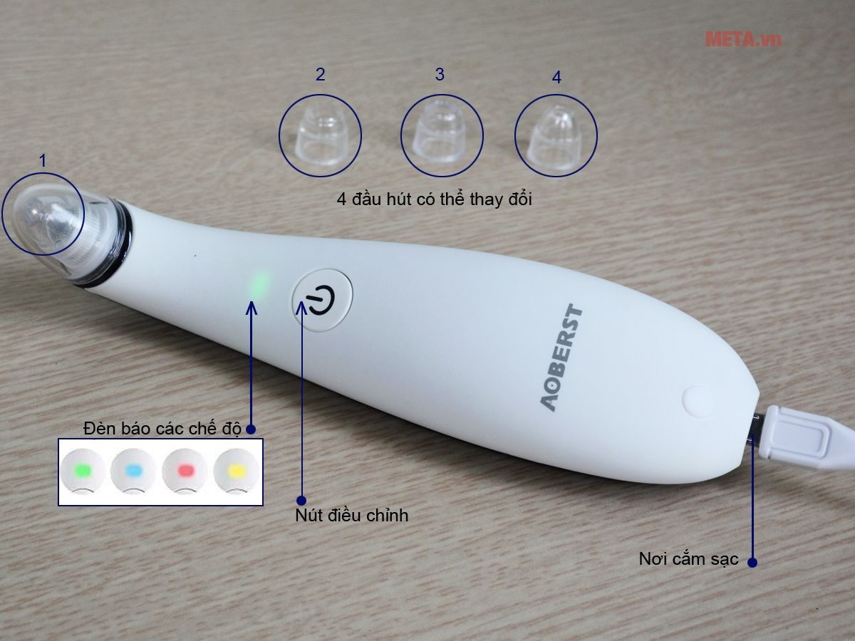 Máy hút mụn trứng cá 4 đầu hút AOBERST