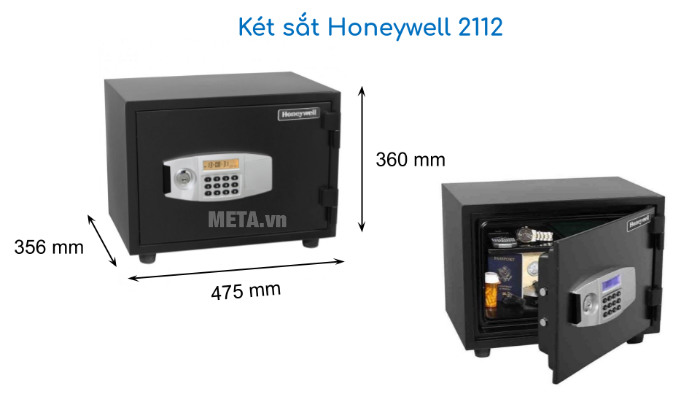 Kích thước Két sắt mini Honeywell 2112