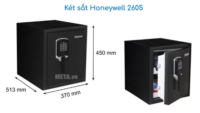 Kích thước Két sắt cỡ vừa Honeywell 2605