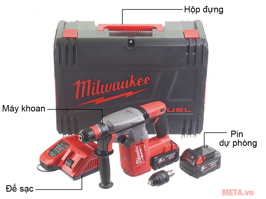 Máy khoan búa chạy pin Milwaukee M18 CHX-502C