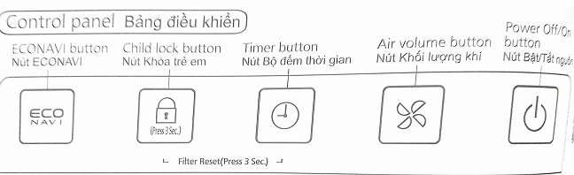 cách sử dụng máy lọc không khí Panasonic