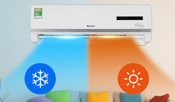 Cách bật điều hòa chế độ nóng (chế độ HEAT hình mặt trời)