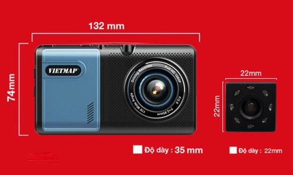 Bộ sản phẩm camera hành trình Vietmap A50