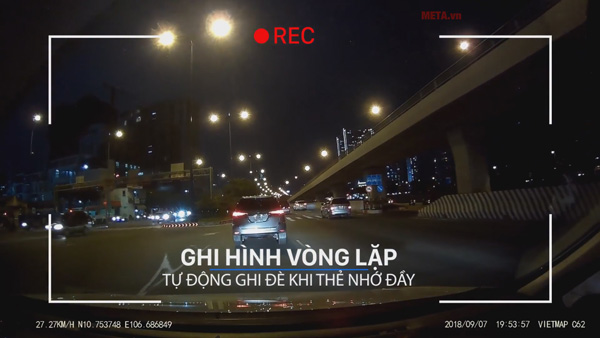 Camera hành trình Vietmap C62 hỗ trợ ghi hình vòng lặp