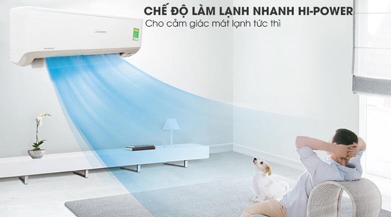 Điều hòa Mitsubishi Heavy làm lạnh nhanh chóng nhờ tính năng Hi Power