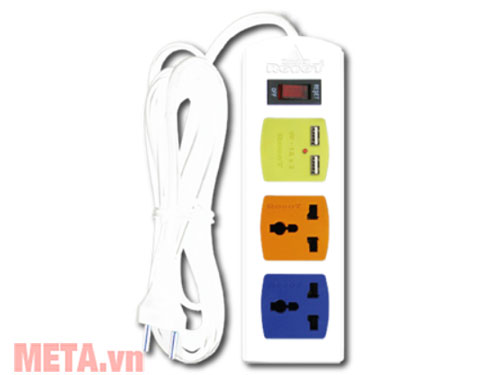 Ổ cắm 2 ổ 3 chấu + USB MULTI 2S3U