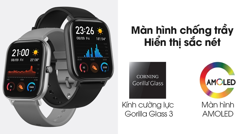 Màn hình Amoled hiển thị rực rỡ, kính cường lực bền bỉ