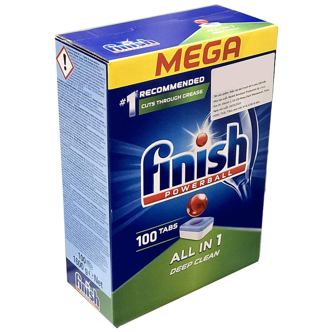 Viên rửa bát Finish all in 1 (100 viên/hộp)