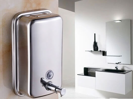 Hộp đựng nước rửa tay dán tường thích hợp với những không gian công cộng, khách sạn, nhà hàng, trường học, tòa nhà văn phòng