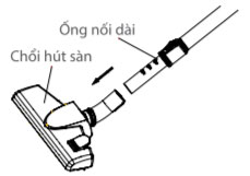 Lắp đầu hút sàn và ống nối Máy hút bụi