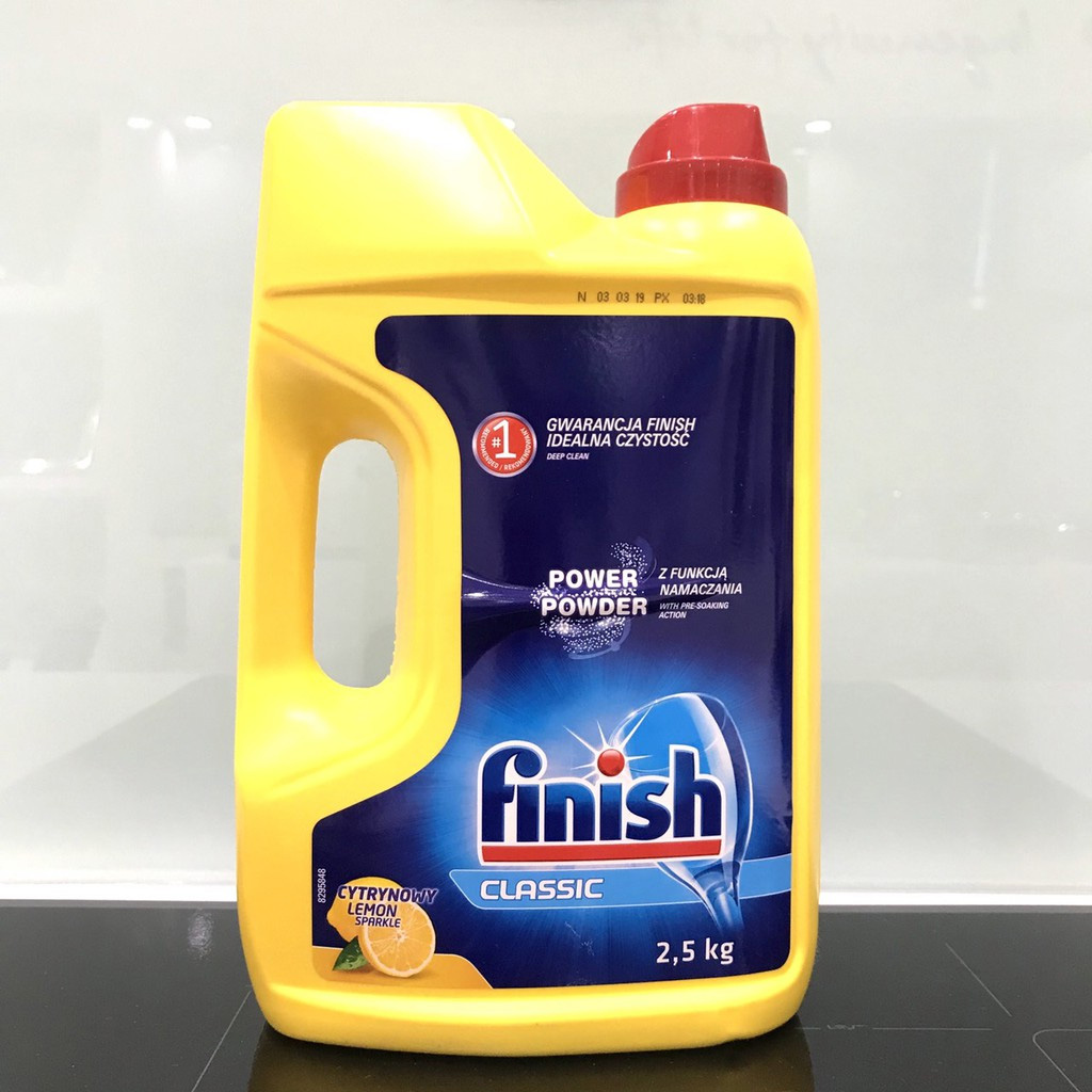 Bột rửa bát Finish Classic giúp rửa sạch các vết bẩn khô cứng
