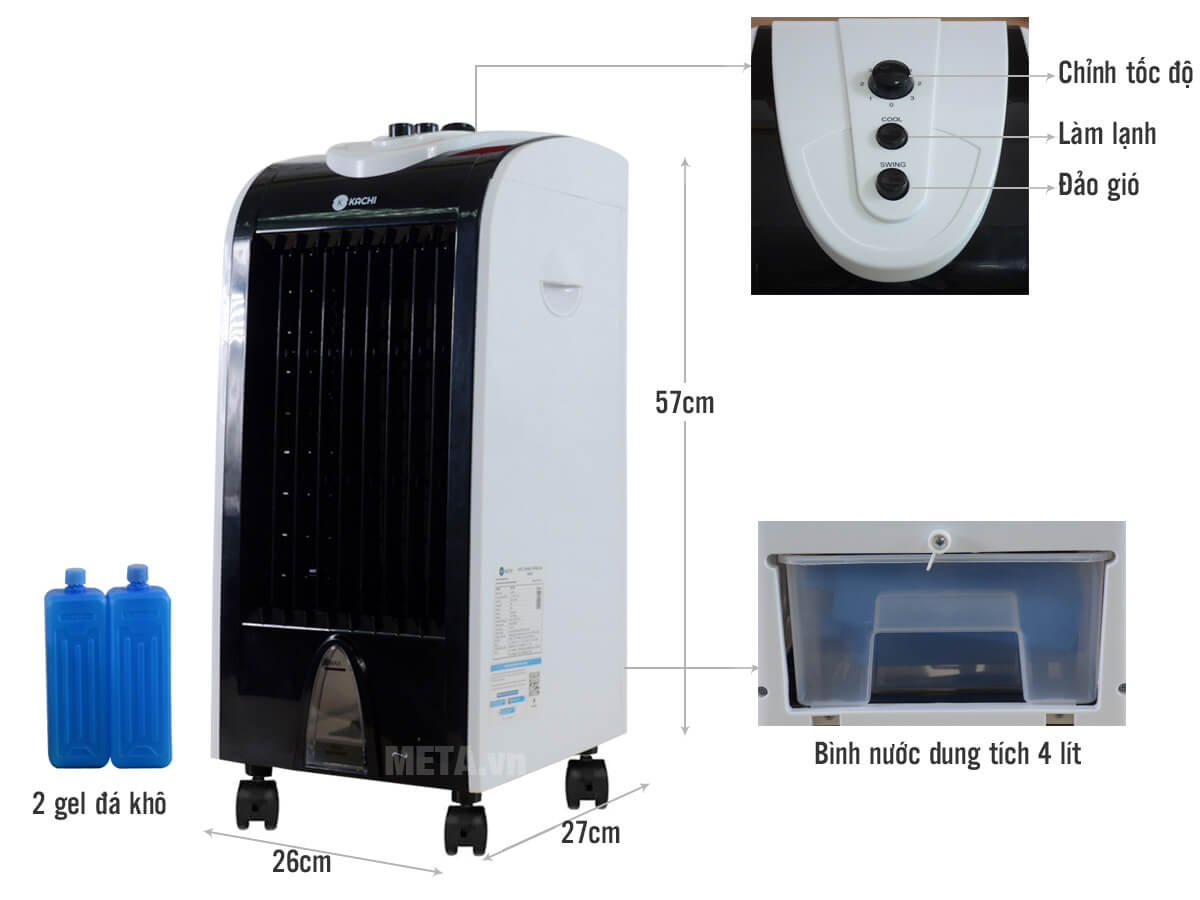 Giải nhiệt mùa hè nhanh chóng với quạt làm mát không khí Kachi MK202 75W