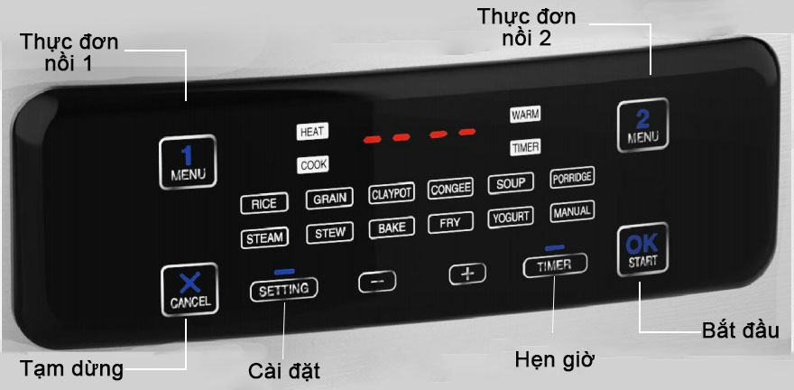 12 chế độ nấu tiện dụng