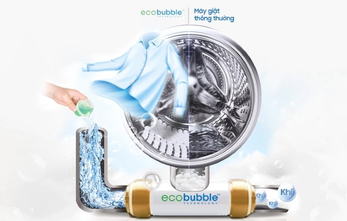 Máy giặt Samsung Addwash có công nghệ tạo bọt khí siêu mịn EcoBubble.