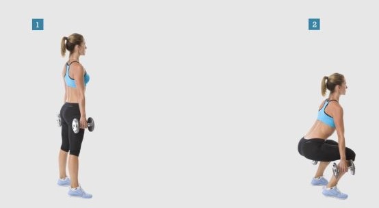 Hướng dẫn bài tập squat 30 ngày với tạ đơn