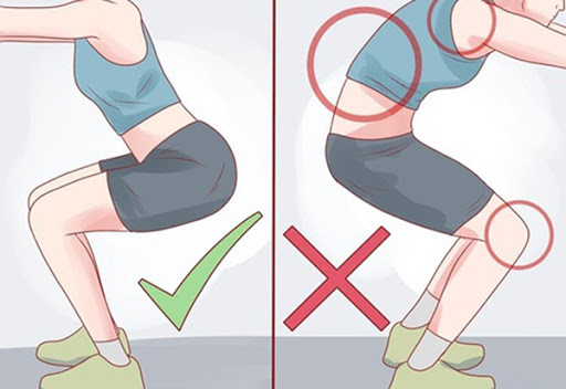 So sánh tư thế squat sai và đúng