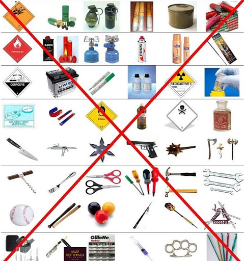 Hành lý bị cấm mang theo khi lên máy bay