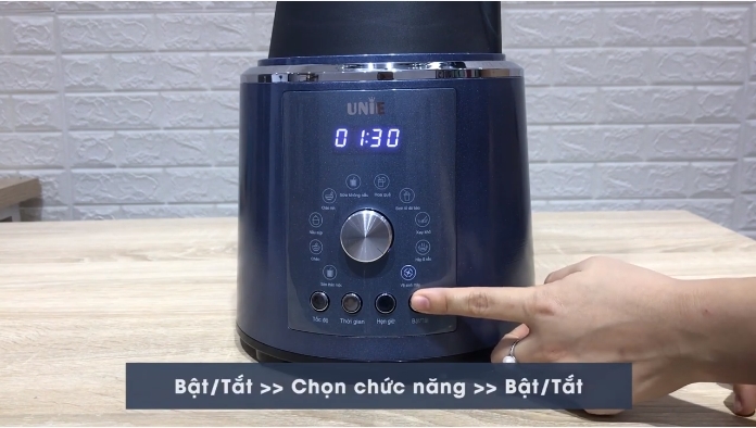 Cách BẬT/TẮT máy làm sữa hạt UNIE V1