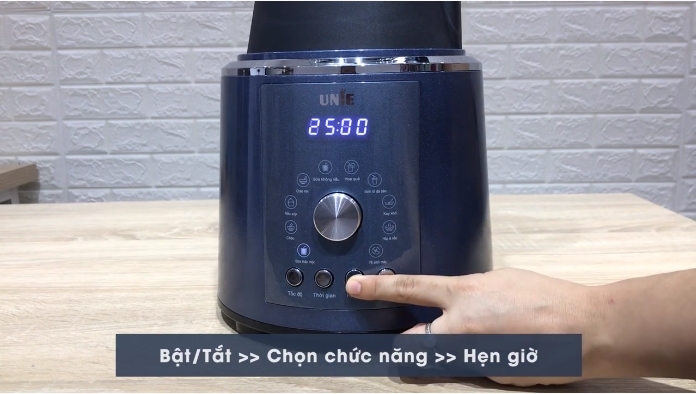 Hướng dẫn sử dụng máy làm sữa hạt UNIE V1 để hẹn giờ 
