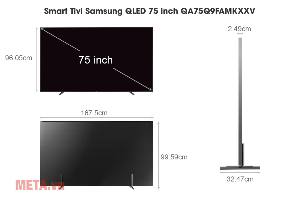 Smart Tivi QLED 4K 75 inch Samsung QA75Q60BAKXXV (Model 2022)