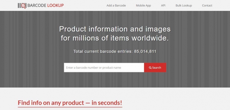 Công cụ check mã vạch Barcode lookup
