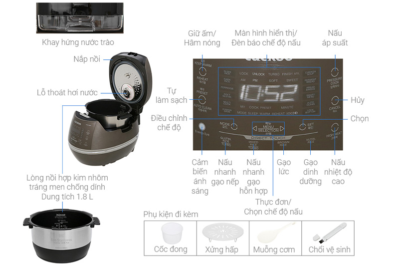 hướng dẫn sử dụng nồi cơm điện Cuckoo CHSS1009FN