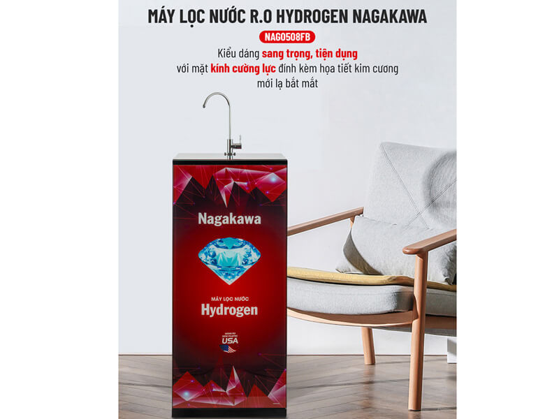 Máy lọc nước R.O Hydrogen 10 lõi Nagakawa NAG0508FB