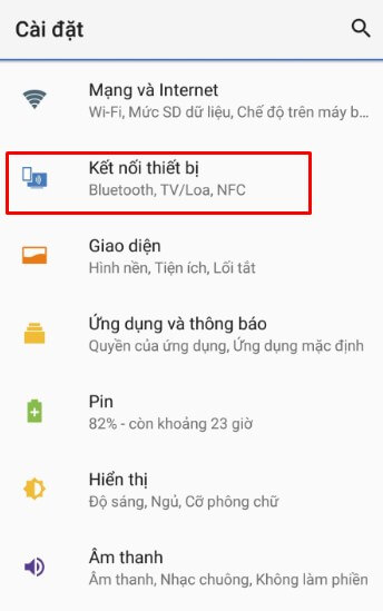 Chọn "Kết nối thiết bị"