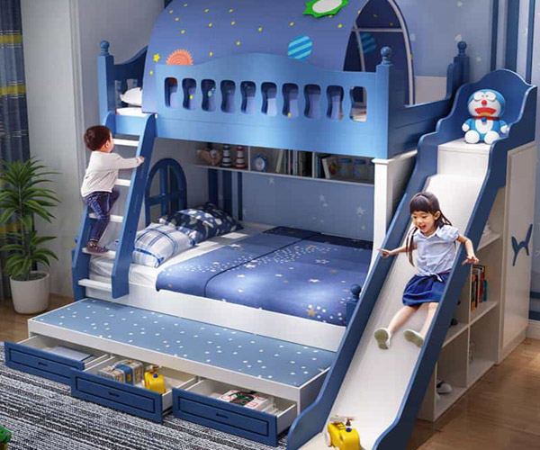 Top giường tầng có cầu trượt cho bé