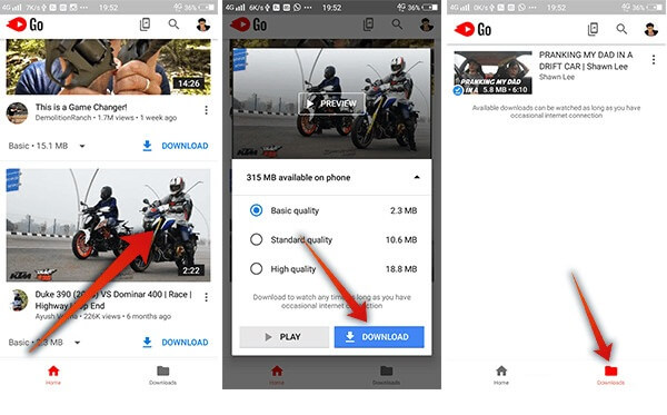 Cách tải nhạc trên Youtube về điện thoại Android bằng tính năng Offline Downloads