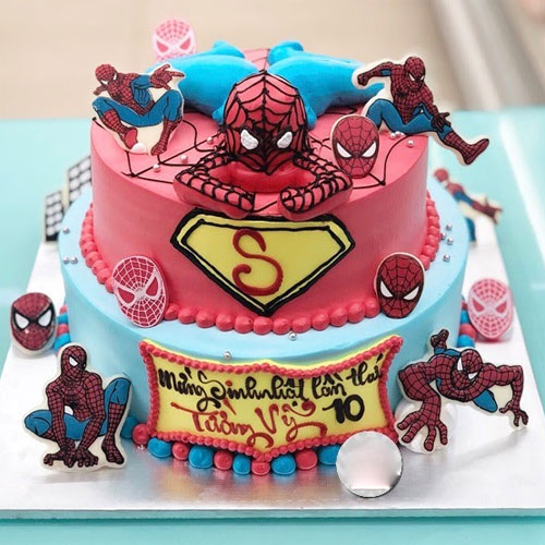 Bánh kem siêu nhân người nhện tặng bé tại Sài Gòn Quận Tân Bình , mẫu bánh  kem cho bé trai đẹp nhất, bánh kem in ảnh siêu nhân người nhện, bánh