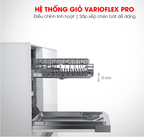 Hệ thống giỏ của máy rửa bát Bosch