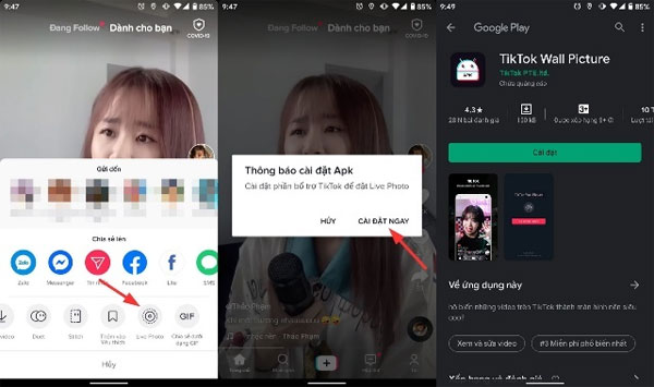 Cách dùng video clip Tik Tok thực hiện hình nền điện thoại cảm ứng Android