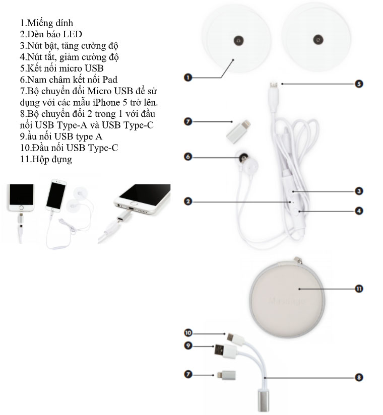 Miếng dán massage mini BT-MTQI Miếng dán massage mini BT-MTQI