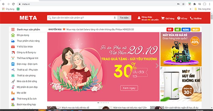 Tìm kiếm bằng giọng nói tiện lợi khi mua hàng online tại META.vn