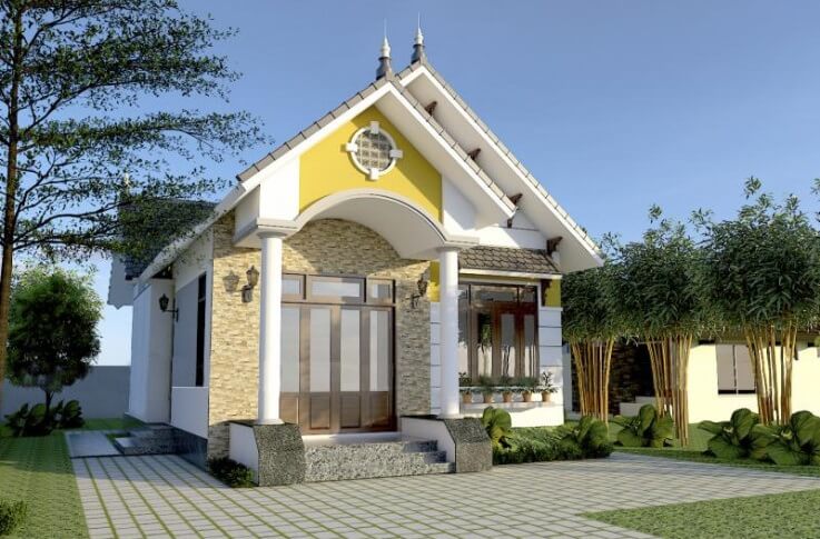Cách phối màu sơn mặt tiền nhà ngoài trời đẹp cho nhà cấp 4