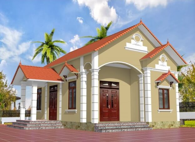 Cách phối màu sơn mặt tiền nhà ngoài trời đẹp cho nhà cấp 4
