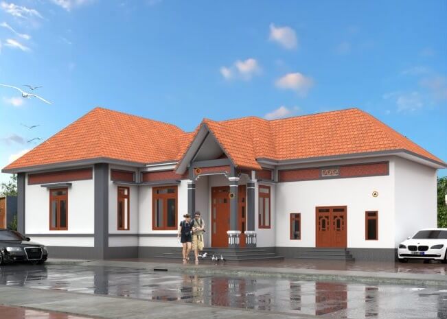 Cách phối màu sơn mặt tiền nhà ngoài trời đẹp cho nhà cấp 4