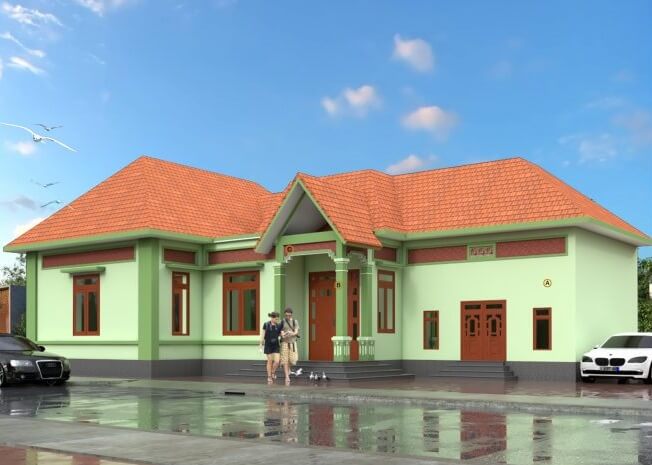 Cách phối màu sơn mặt tiền nhà ngoài trời đẹp cho nhà cấp 4
