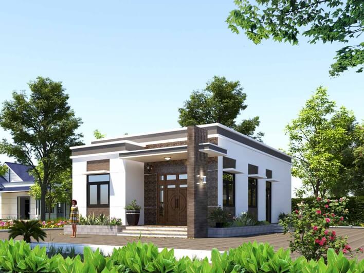 Cách phối màu sơn mặt tiền nhà ngoài trời đẹp cho nhà cấp 4
