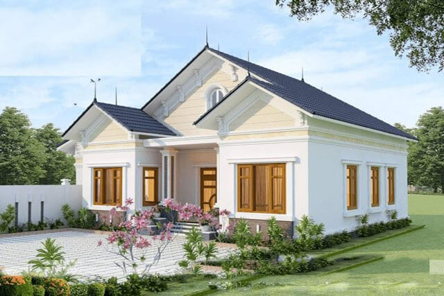 Cách phối màu sơn mặt tiền nhà ngoài trời đẹp cho nhà cấp 4