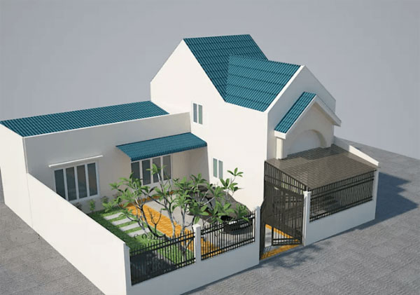 Mẫu nhà cấp 4 hiện đại có gác lửng
