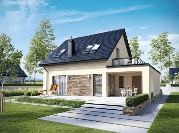 Mẫu nhà cấp 4 hiện đại có gác lửng