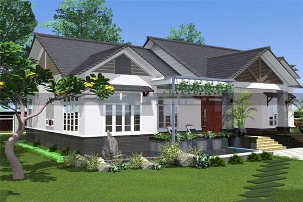 Mẫu nhà cấp 4 - 4 phòng ngủ